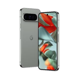 Google Pixel 9 Pro XL official render - Hazel - front and back